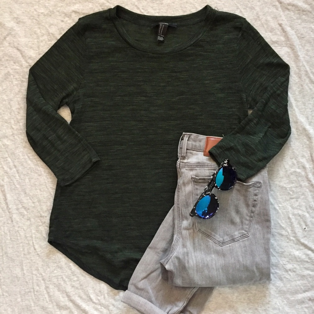 donating soon! 👋 forever 21 lightweight green sweater